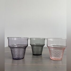 3 x Pasabahce Mini Cornet ice cream cup or dessert bowls